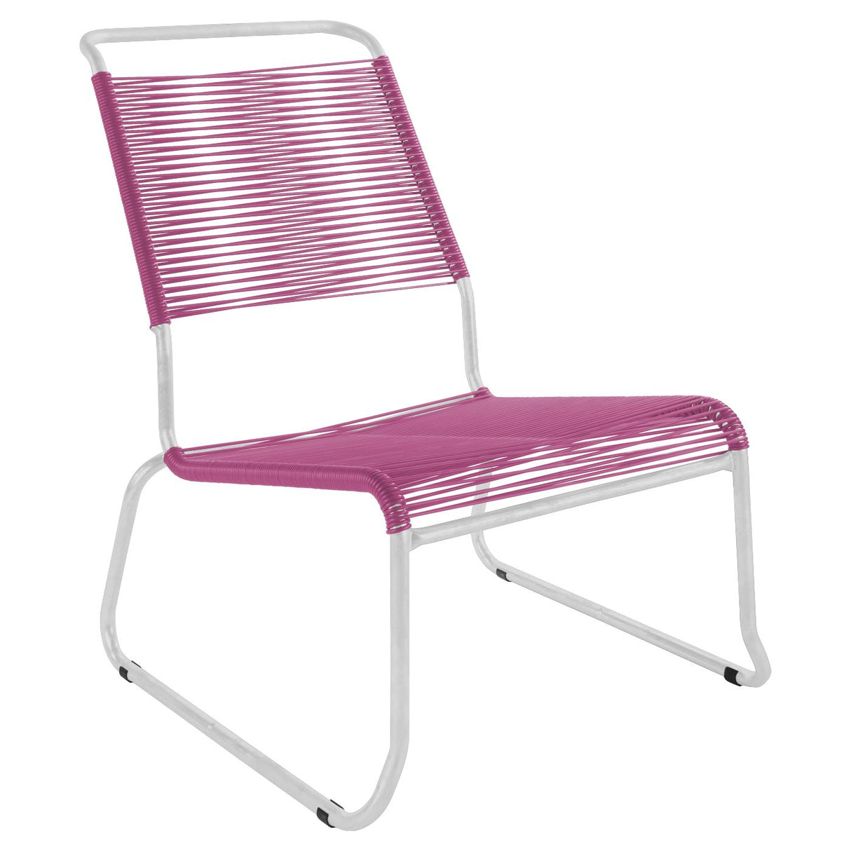 Schaffner Säntis Chaise basse haut dossier luge Spaghetti Blanc 90 Rose 41