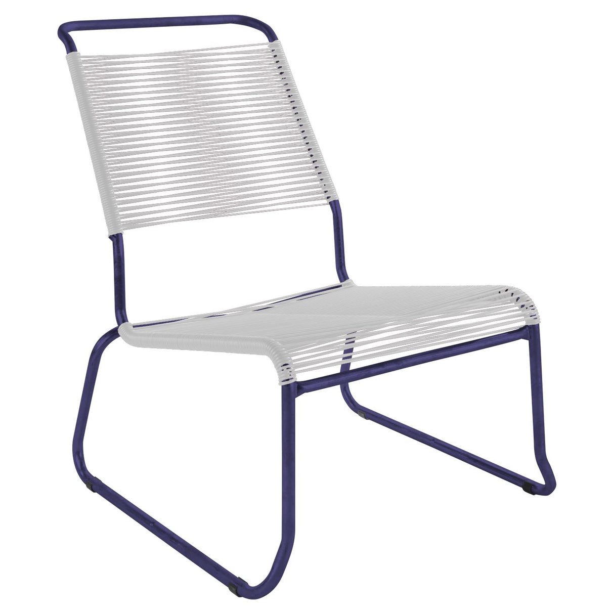 Schaffner Säntis Chaise basse haut dossier luge Spaghetti Bleu 53 Blanc 90