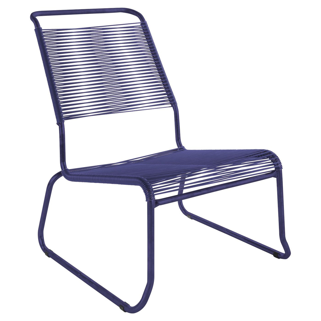 Schaffner Säntis Chaise basse haut dossier luge Spaghetti Bleu 53 Bleu 53