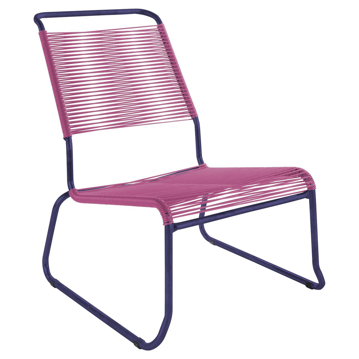 Schaffner Säntis Chaise basse haut dossier luge Spaghetti Bleu 53 Rose 41