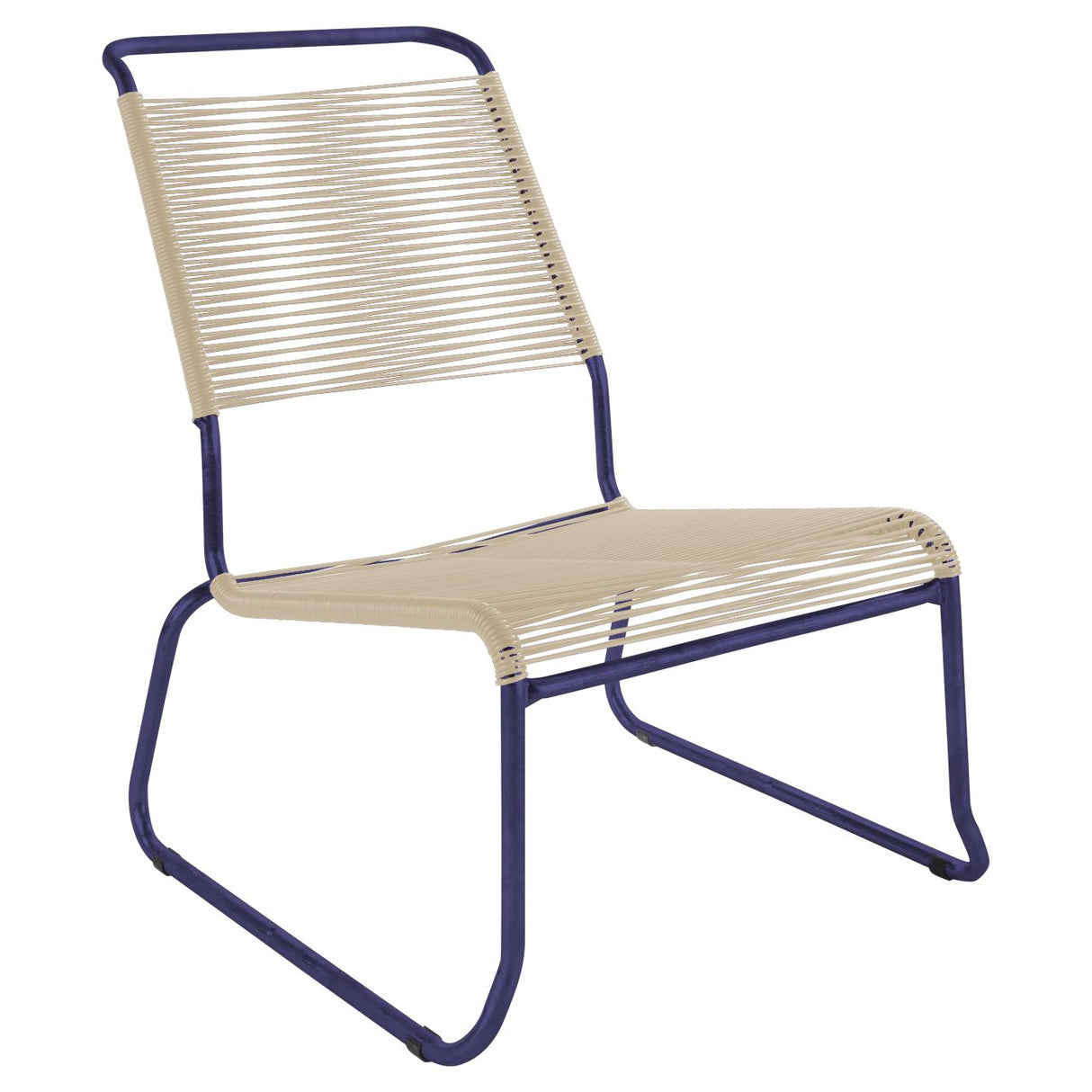 Schaffner Säntis Chaise basse haut dossier luge Spaghetti Bleu 53 Sable pastel 15
