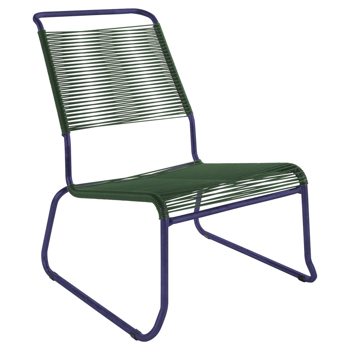 Schaffner Säntis Chaise basse haut dossier luge Spaghetti Bleu 53 Vert Sapin 66