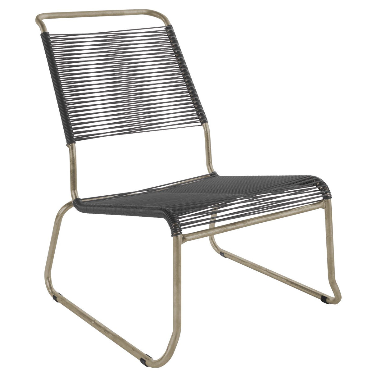 Schaffner Säntis Chaise basse haut dossier luge Spaghetti Champagne 85 Anthracite 77