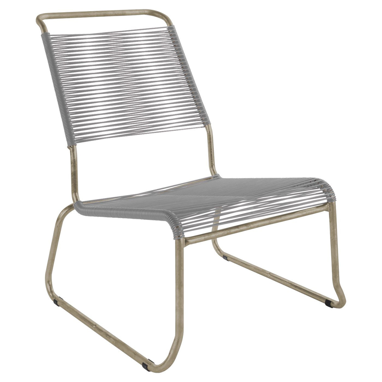 Schaffner Säntis Chaise basse haut dossier luge Spaghetti Champagne 85 Gris Argent 78