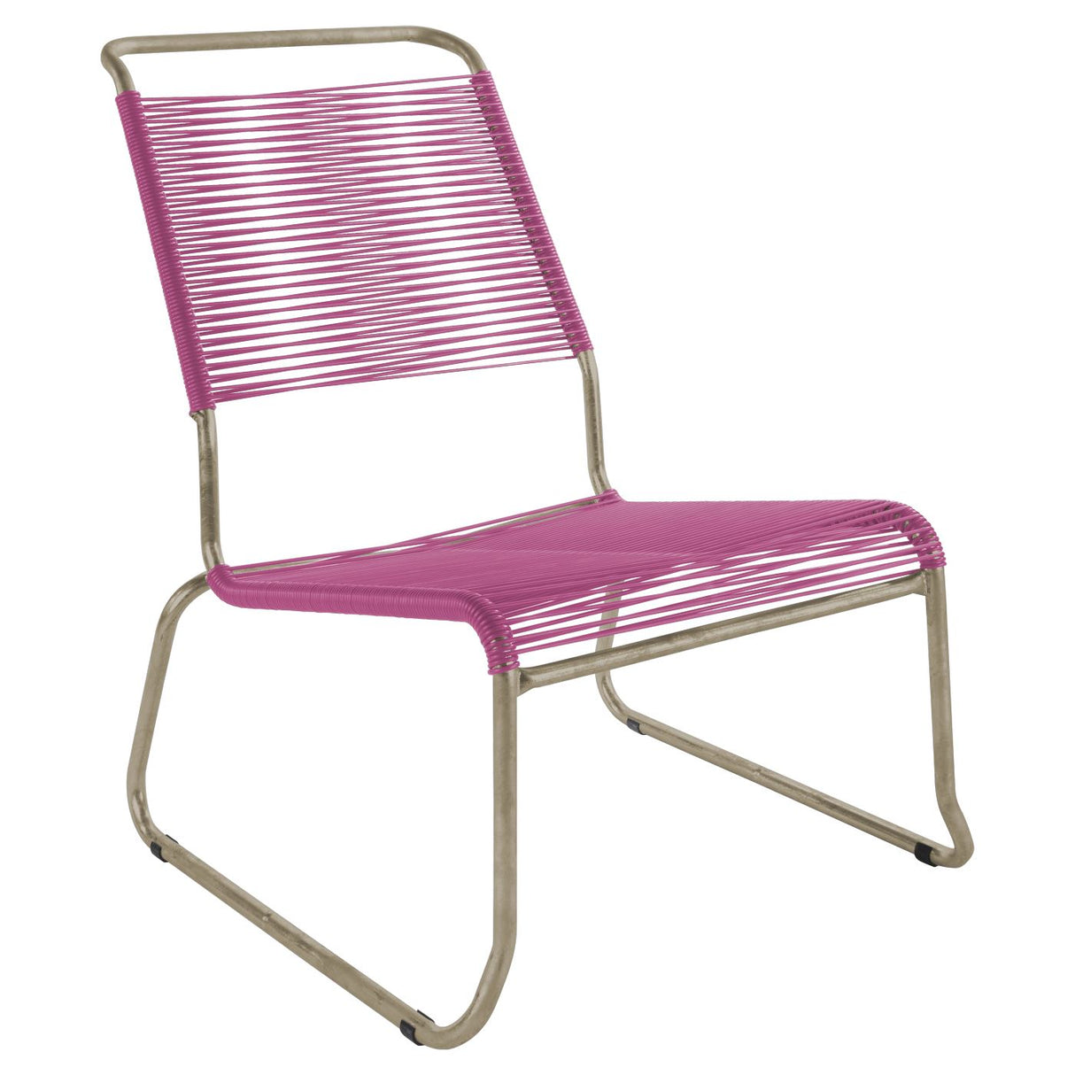 Schaffner Säntis Chaise basse haut dossier luge Spaghetti Champagne 85 Rose 41
