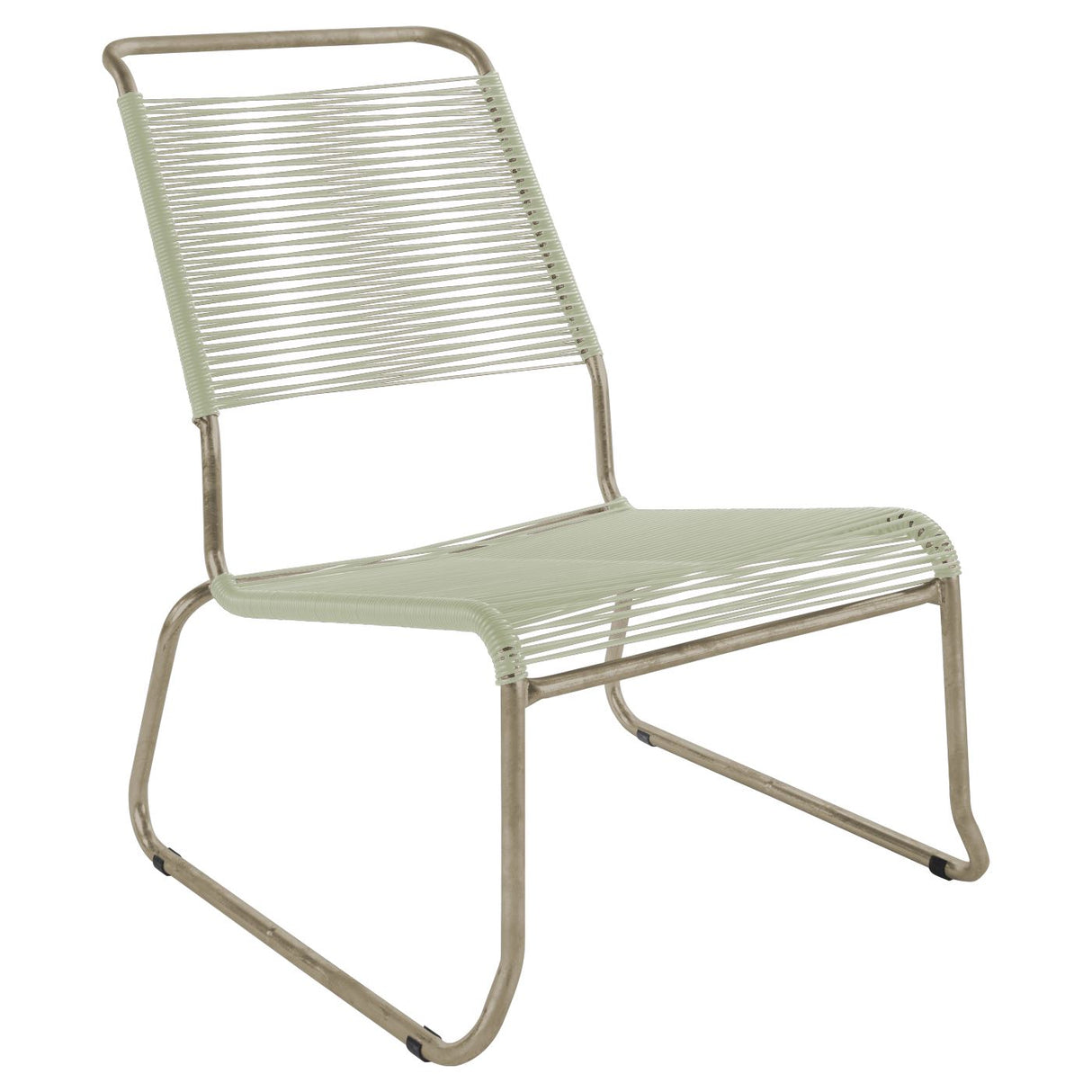 Schaffner Säntis Chaise basse haut dossier luge Spaghetti Champagne 85 Vert pastel 64