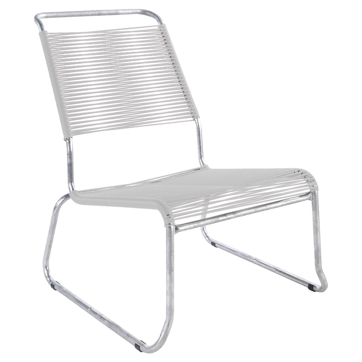 Schaffner Säntis Chaise basse haut dossier luge Spaghetti Galvanisé à chaud 02 Blanc 90