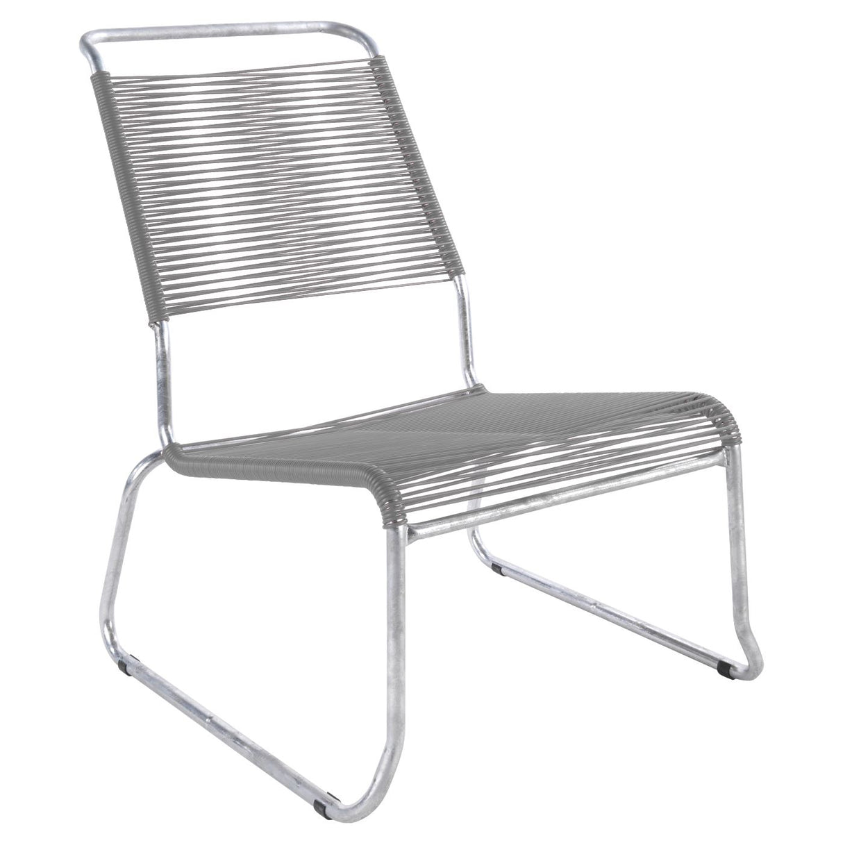 Schaffner Säntis Chaise basse haut dossier luge Spaghetti Galvanisé à chaud 02 Gris Argent 78