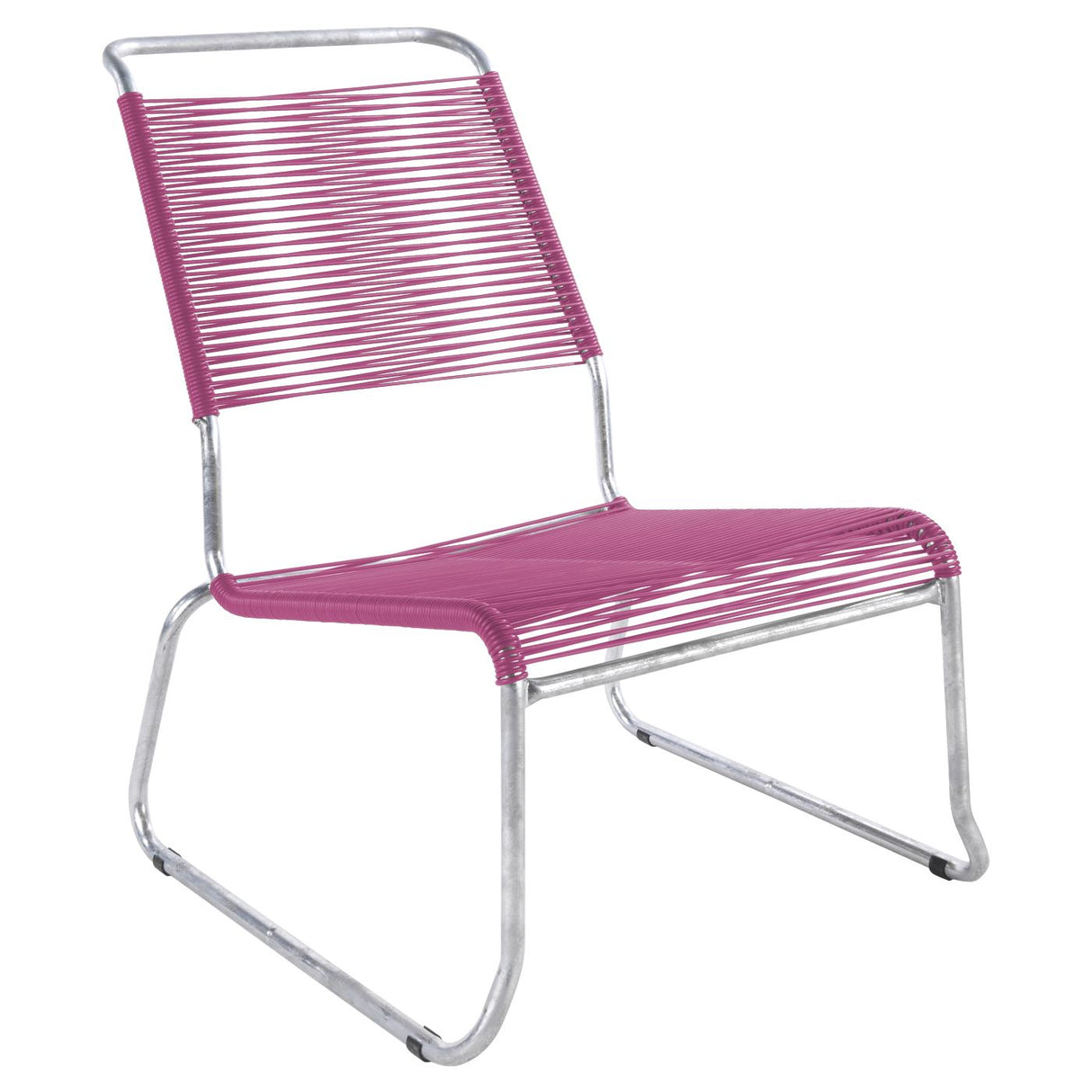 Schaffner Säntis Chaise basse haut dossier luge Spaghetti Galvanisé à chaud 02 Rose 41