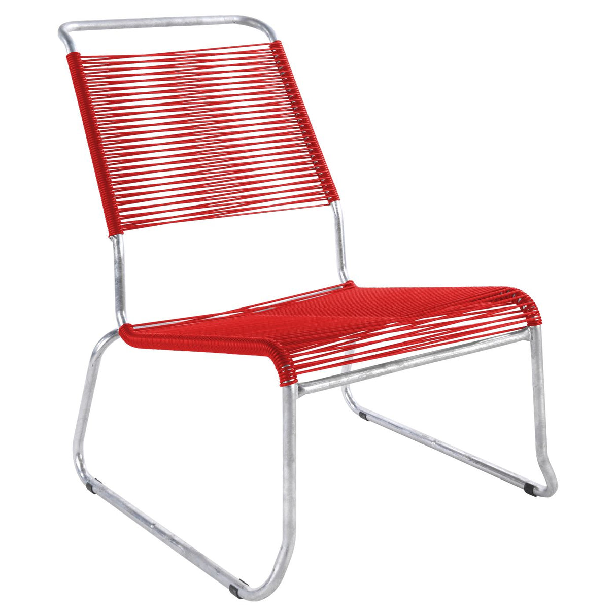 Schaffner Säntis Chaise basse haut dossier luge Spaghetti Galvanisé à chaud 02 Rouge 30
