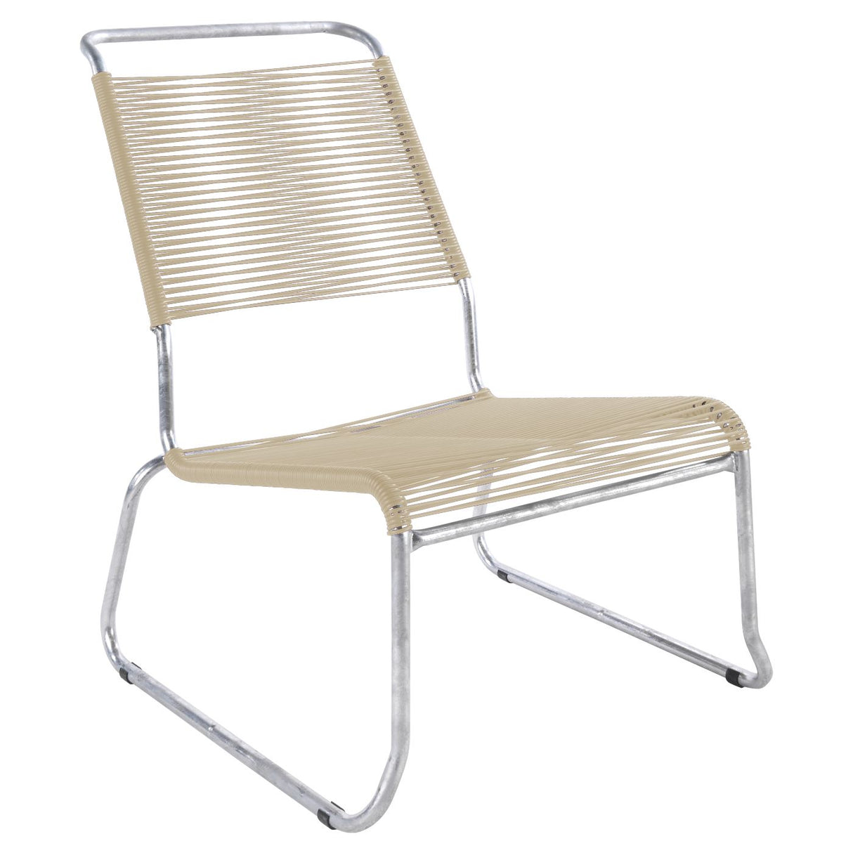 Schaffner Säntis Chaise basse haut dossier luge Spaghetti Galvanisé à chaud 02 Sable pastel 15