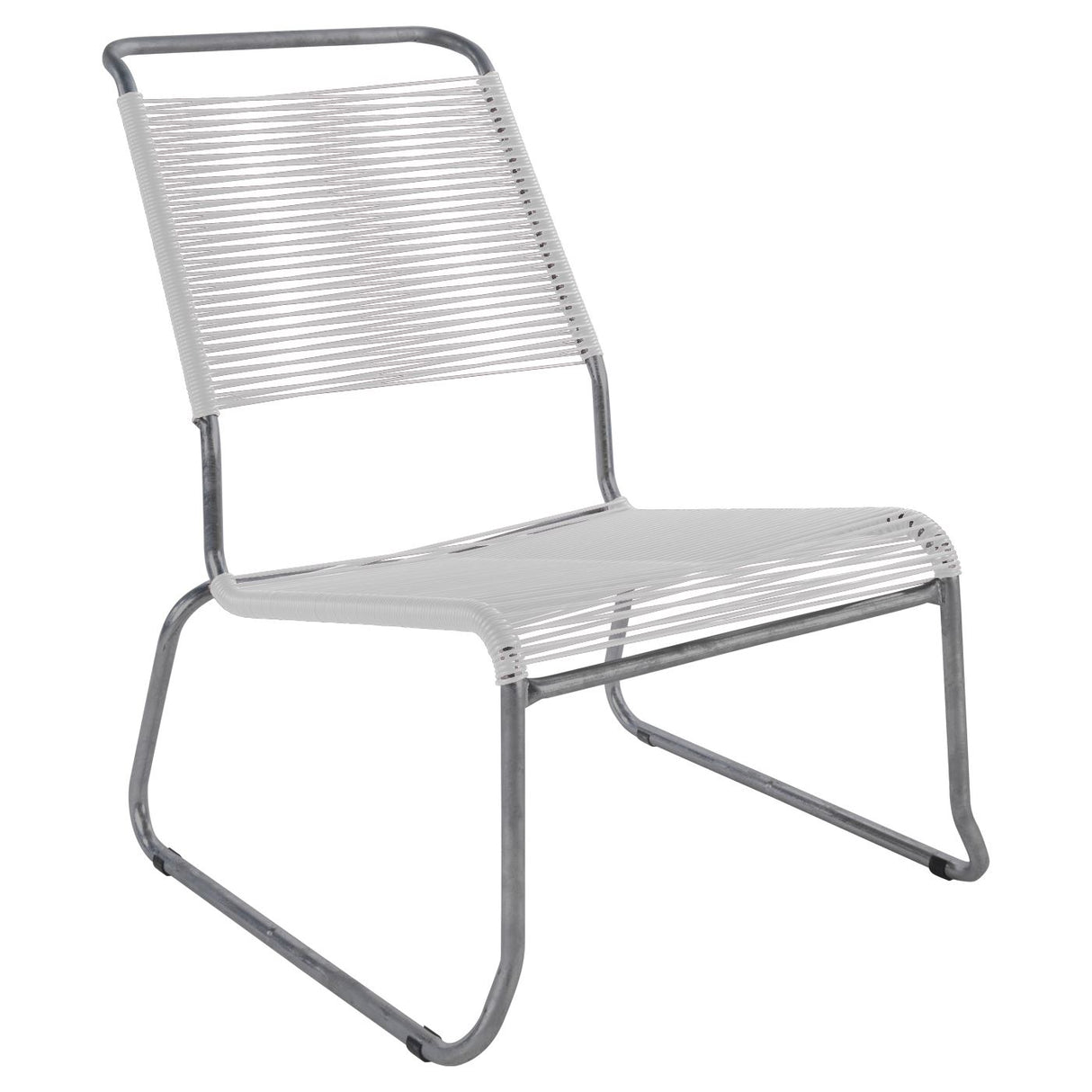 Schaffner Säntis Chaise basse haut dossier luge Spaghetti Graphite 73 Blanc 90
