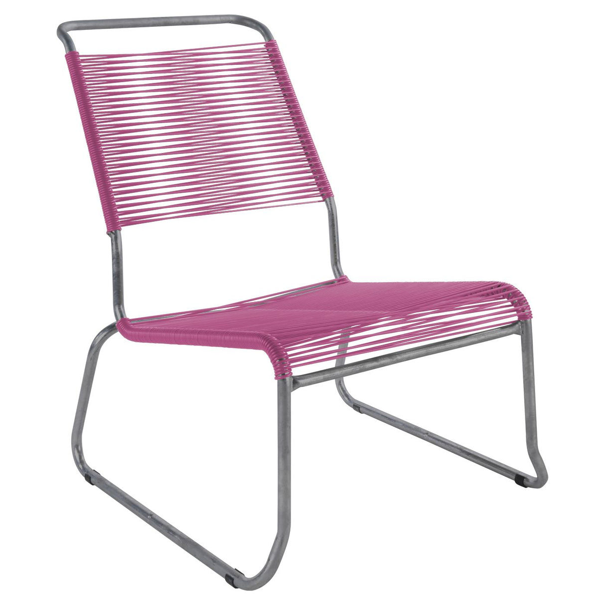Schaffner Säntis Chaise basse haut dossier luge Spaghetti Graphite 73 Rose 41