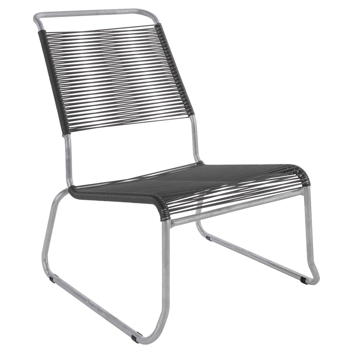 Schaffner Säntis Chaise basse haut dossier luge Spaghetti Gris Argent 78 Anthracite 77