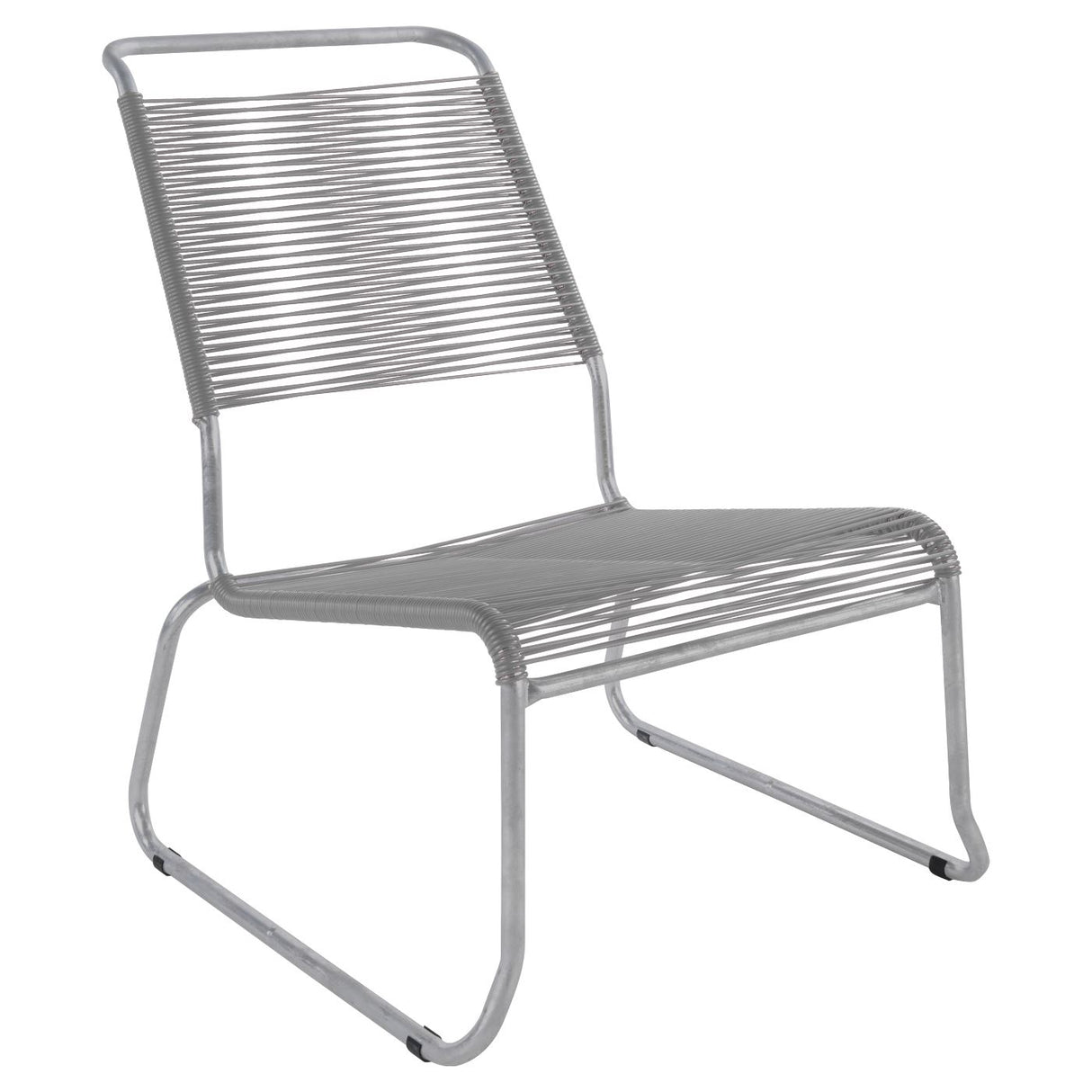 Schaffner Säntis Chaise basse haut dossier luge Spaghetti Gris Argent 78 Gris Argent 78