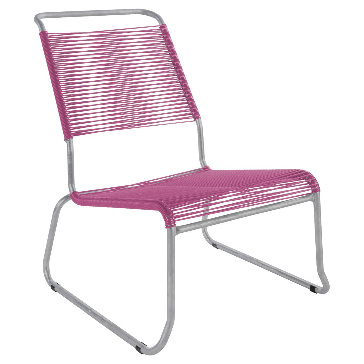 Schaffner Säntis Chaise basse haut dossier luge Spaghetti Gris Argent 78 Rose 41