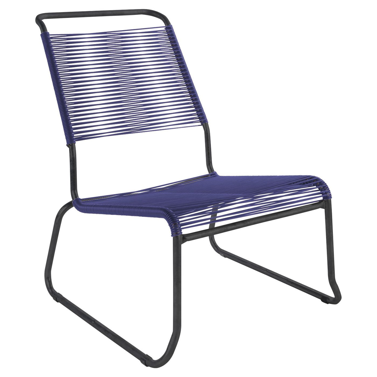 Schaffner Säntis Chaise basse haut dossier luge Spaghetti Noir 91 Bleu 53