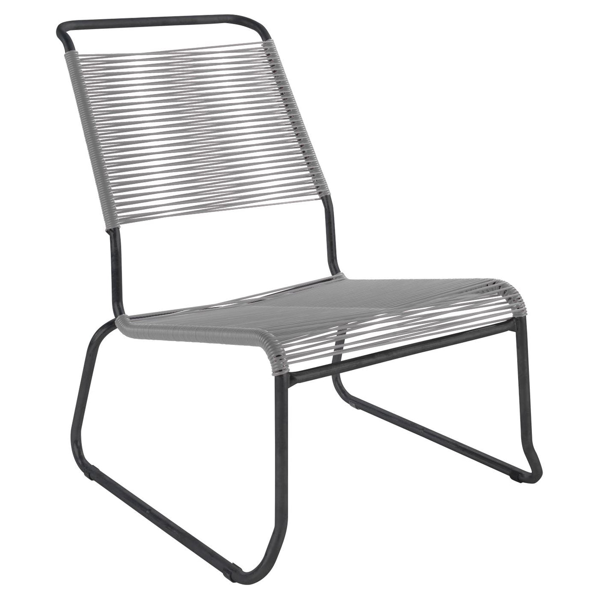Schaffner Säntis Chaise basse haut dossier luge Spaghetti Noir 91 Gris Argent 78