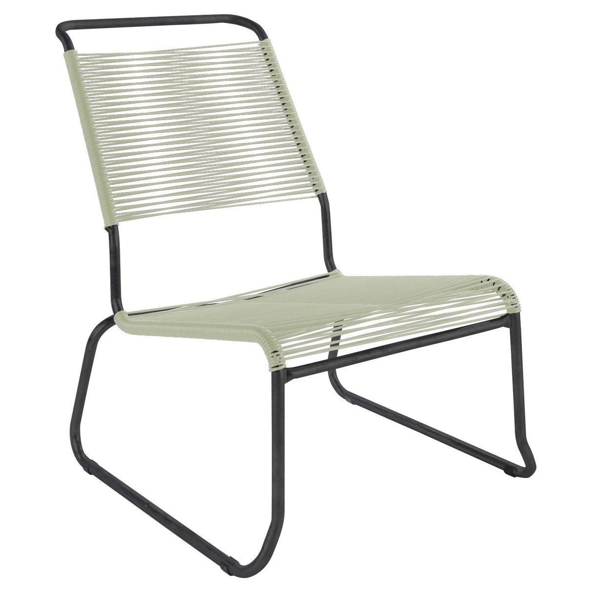 Schaffner Säntis Chaise basse haut dossier luge Spaghetti Noir 91 Vert pastel 64