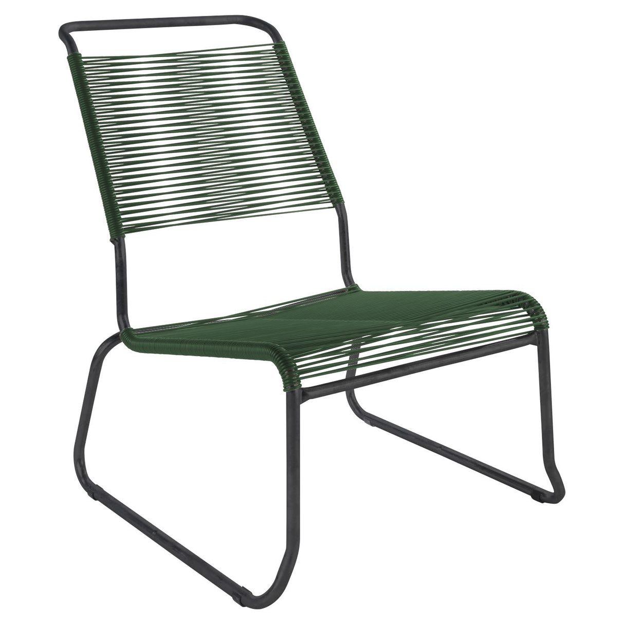 Schaffner Säntis Chaise basse haut dossier luge Spaghetti Noir 91 Vert Sapin 66