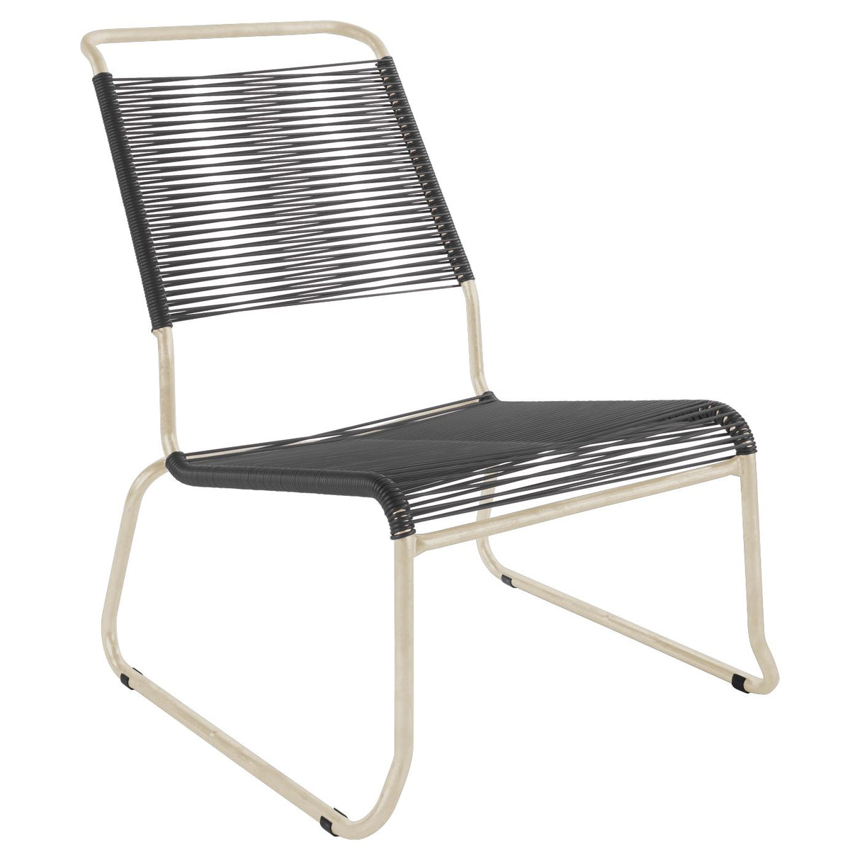 Schaffner Säntis Chaise basse haut dossier luge Spaghetti Sable Pastel 15 Anthracite 77