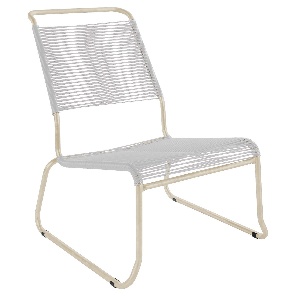 Schaffner Säntis Chaise basse haut dossier luge Spaghetti Sable Pastel 15 Blanc 90