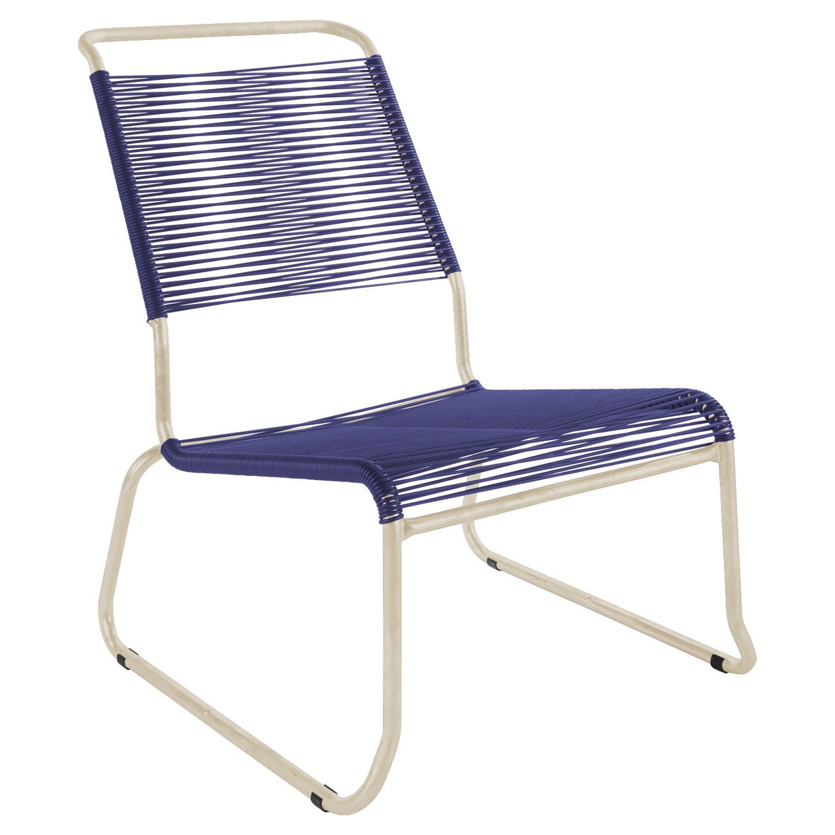 Schaffner Säntis Chaise basse haut dossier luge Spaghetti Sable Pastel 15 Bleu 53