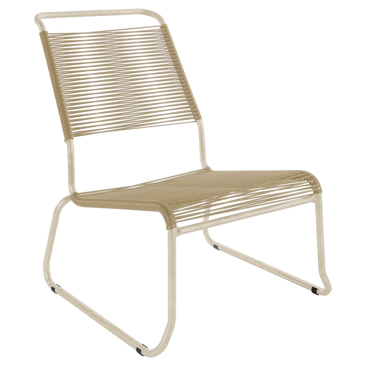Schaffner Säntis Chaise basse haut dossier luge Spaghetti Sable Pastel 15 Marron Pastel 83
