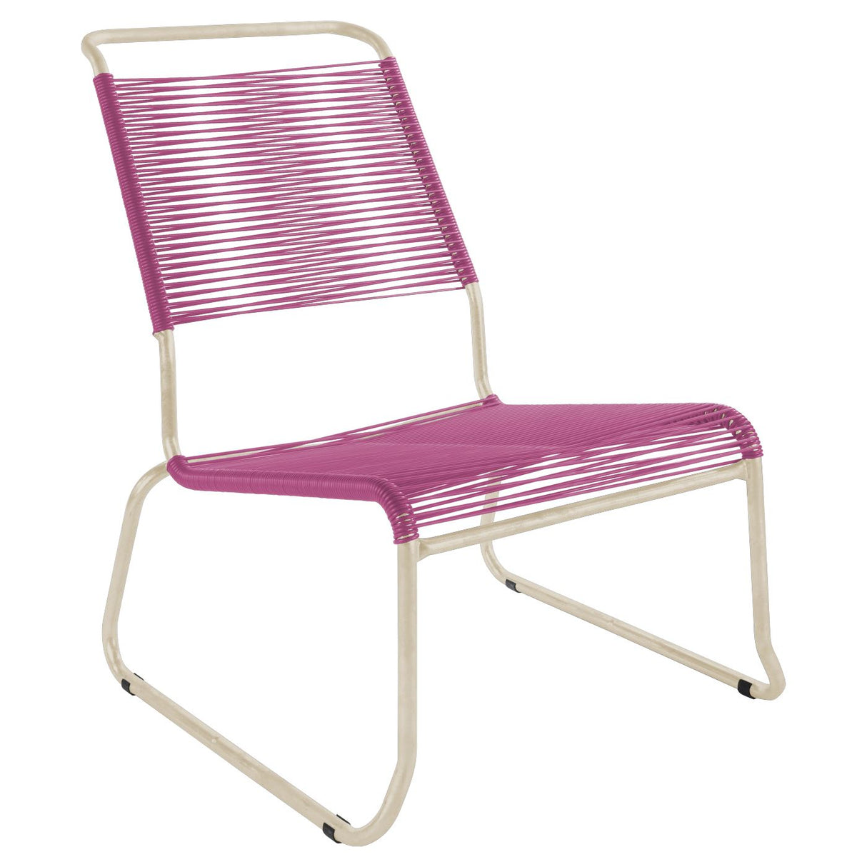 Schaffner Säntis Chaise basse haut dossier luge Spaghetti Sable Pastel 15 Rose 41