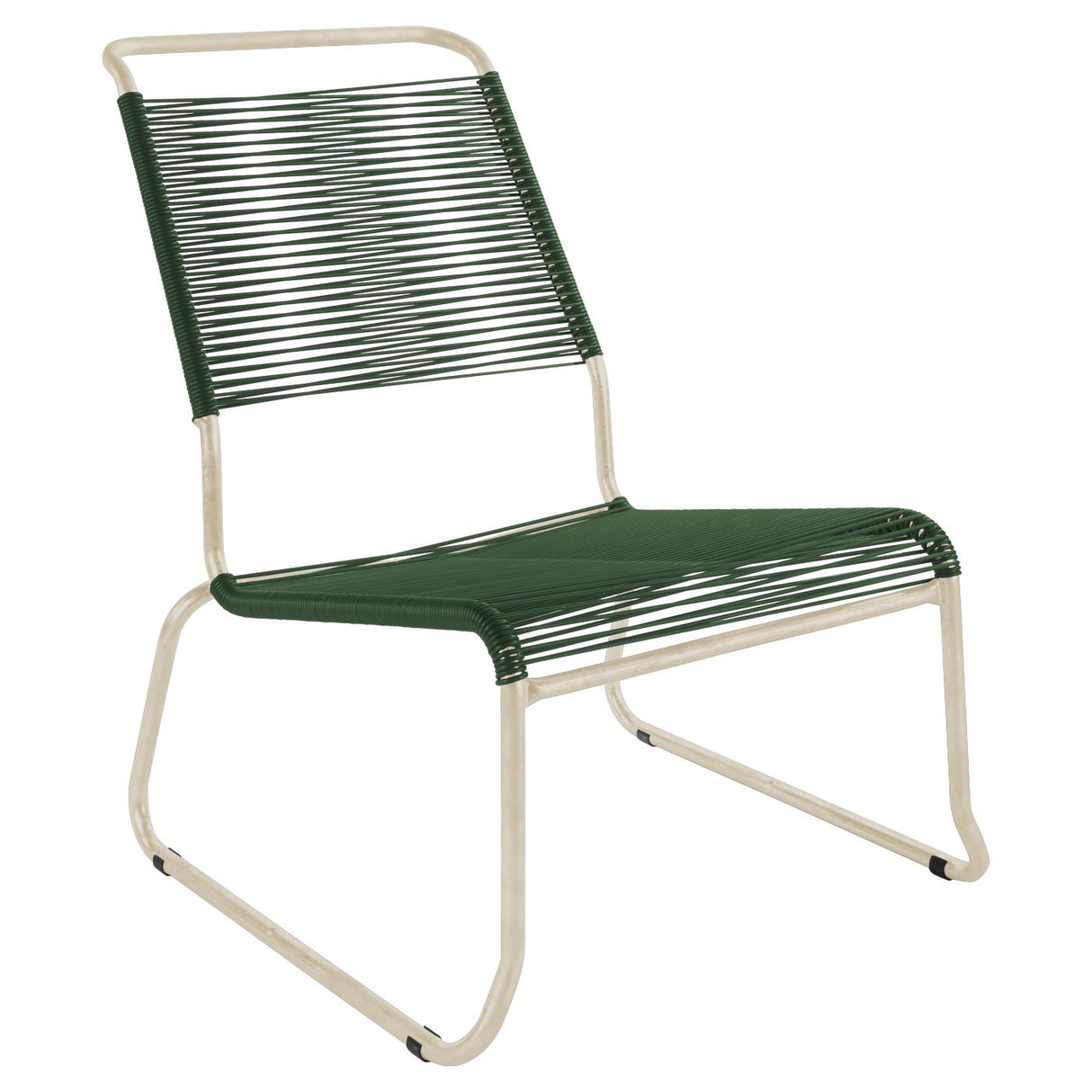 Schaffner Säntis Chaise basse haut dossier luge Spaghetti Sable Pastel 15 Vert Sapin 66