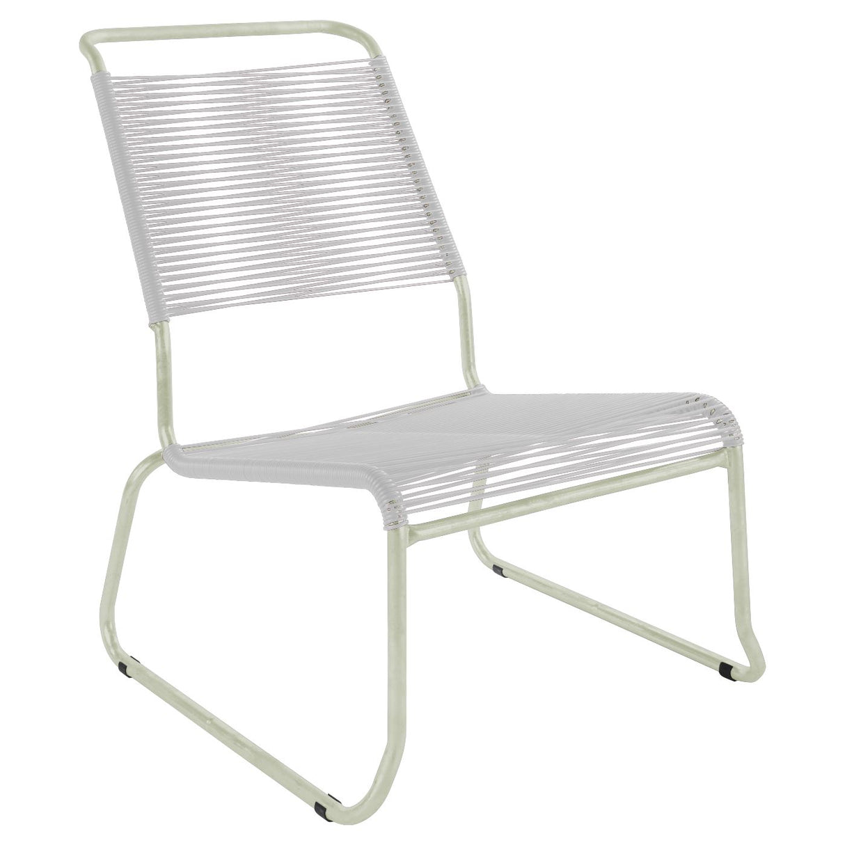 Schaffner Säntis Chaise basse haut dossier luge Spaghetti Vert Pastel 64 Blanc 90
