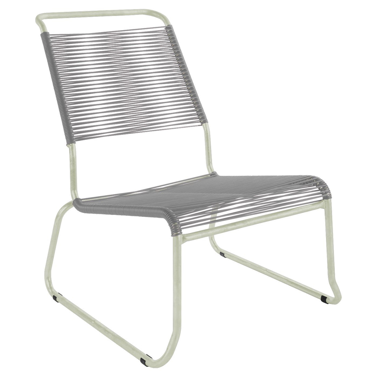 Schaffner Säntis Chaise basse haut dossier luge Spaghetti Vert Pastel 64 Gris Argent 78