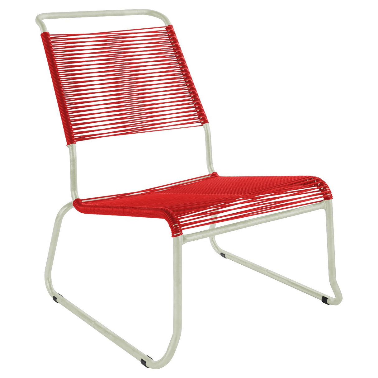 Schaffner Säntis Chaise basse haut dossier luge Spaghetti Vert Pastel 64 Rouge 30