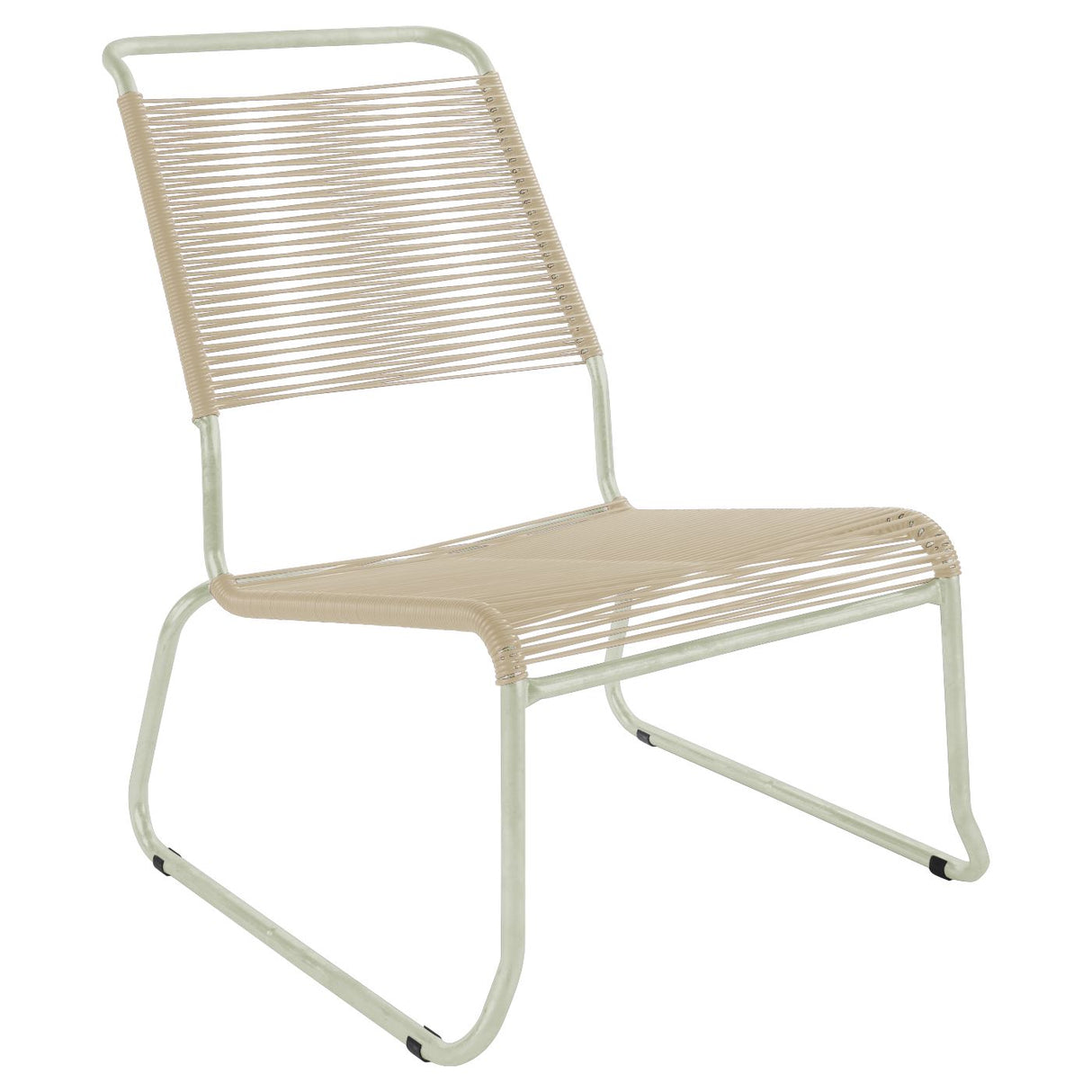 Schaffner Säntis Chaise basse haut dossier luge Spaghetti Vert Pastel 64 Sable pastel 15