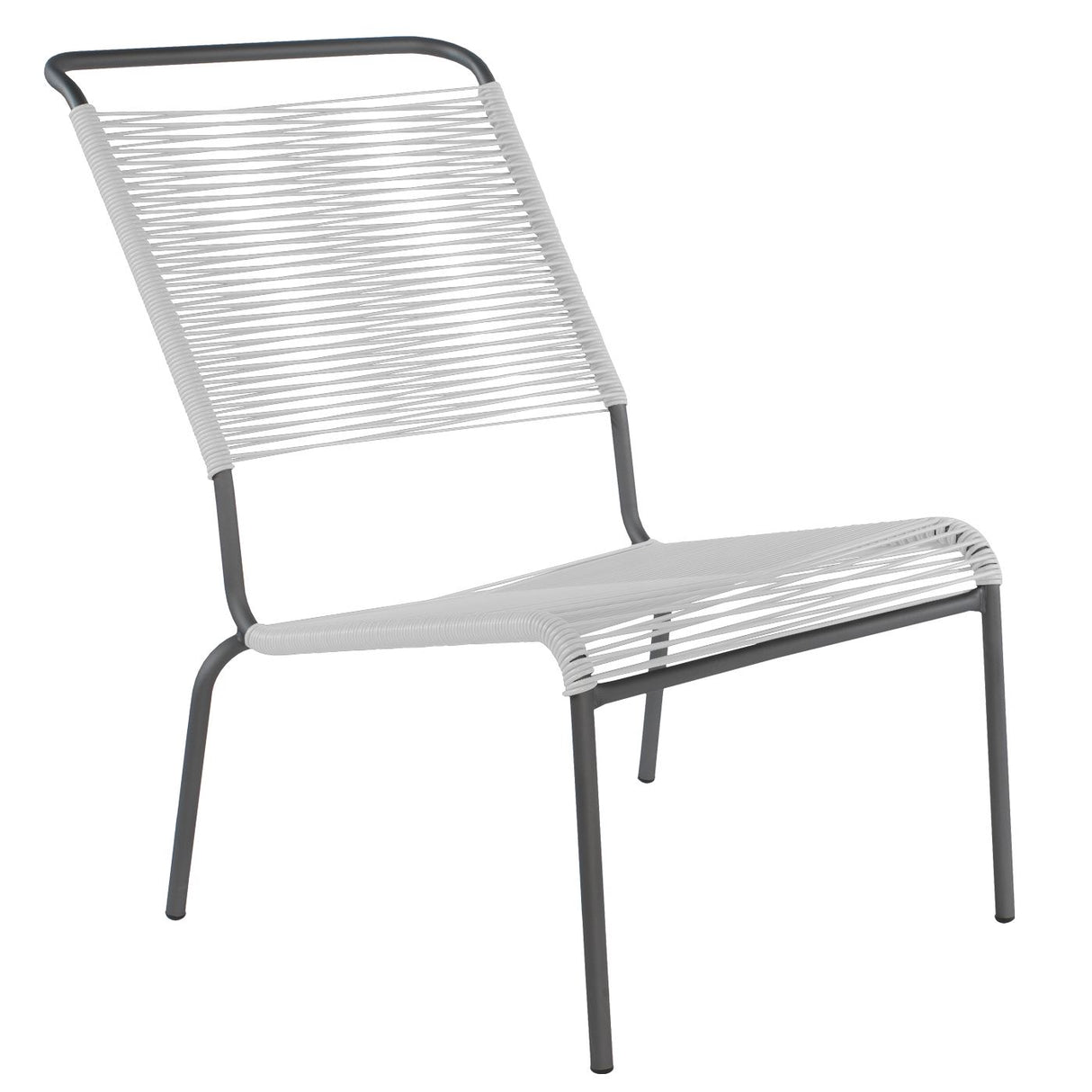 Schaffner Säntis Chaise basse haut dossier Spaghetti Anthracite 77 Blanc 90