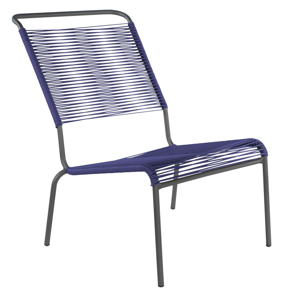 Schaffner Säntis Chaise basse haut dossier Spaghetti Anthracite 77 Bleu 53