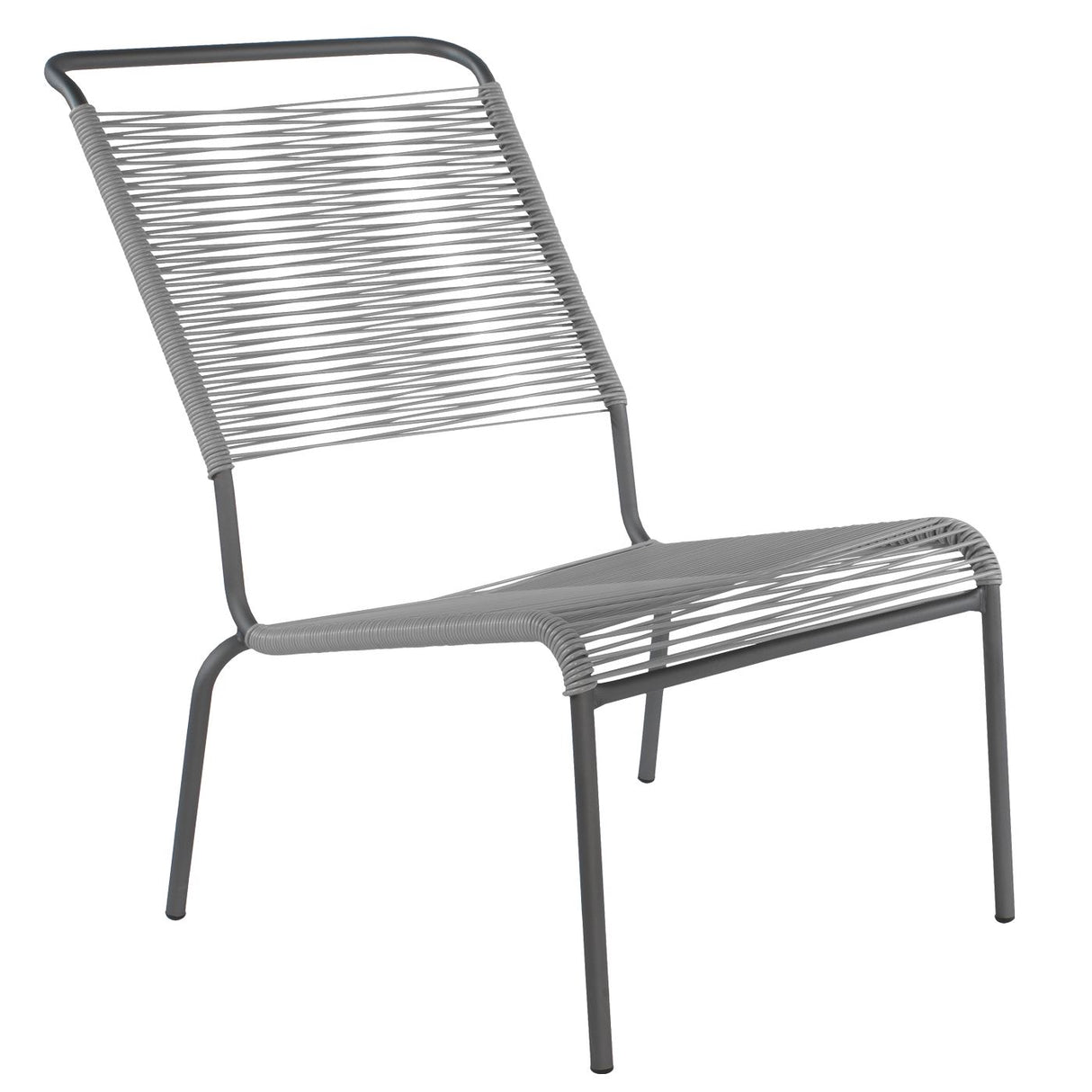 Schaffner Säntis Chaise basse haut dossier Spaghetti Anthracite 77 Gris Argent 78