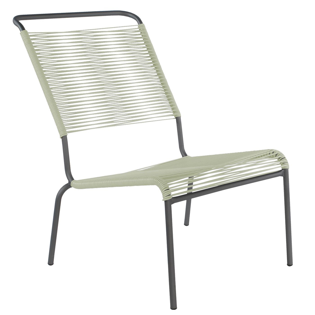 Schaffner Säntis Chaise basse haut dossier Spaghetti Anthracite 77 Vert pastel 64
