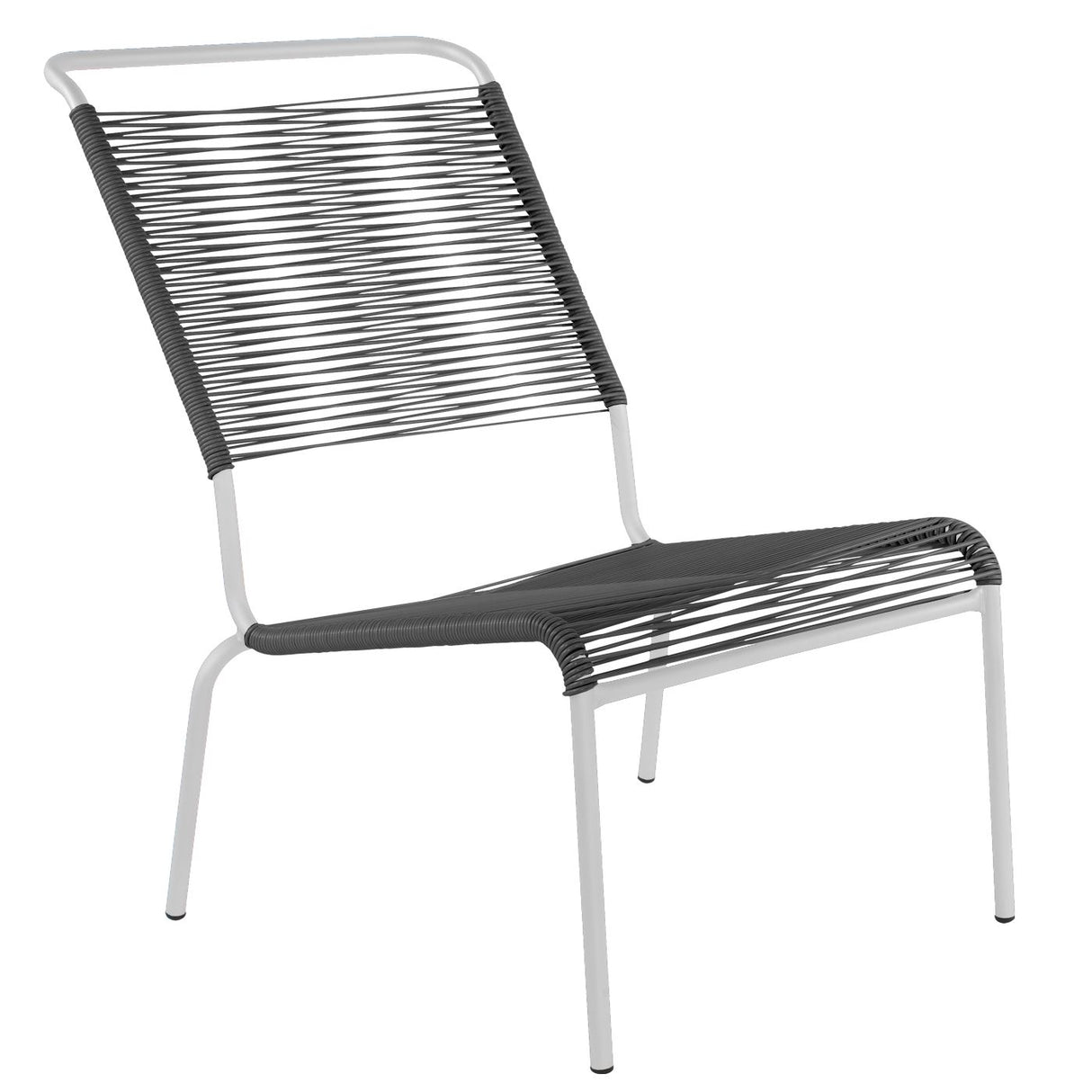 Schaffner Säntis Chaise basse haut dossier Spaghetti Blanc 90 Anthracite 77