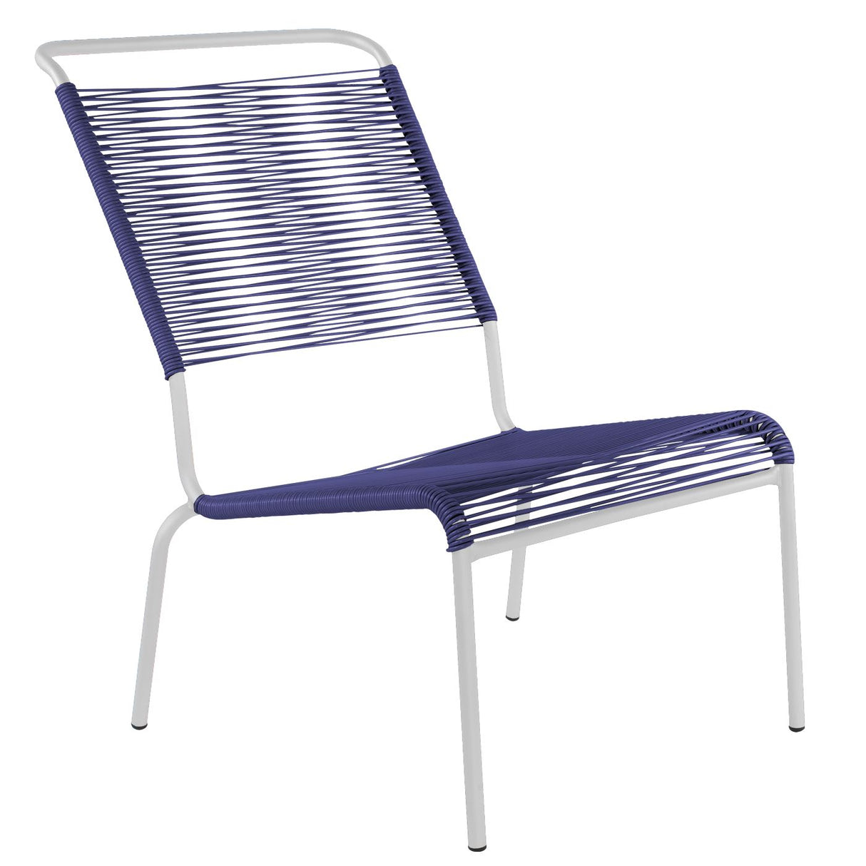 Schaffner Säntis Chaise basse haut dossier Spaghetti Blanc 90 Bleu 53