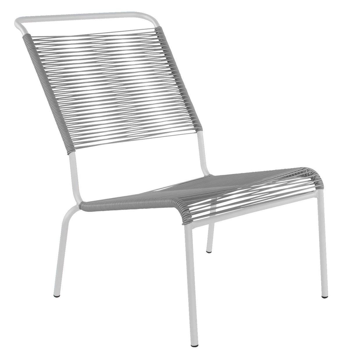 Schaffner Säntis Chaise basse haut dossier Spaghetti Blanc 90 Gris Argent 78