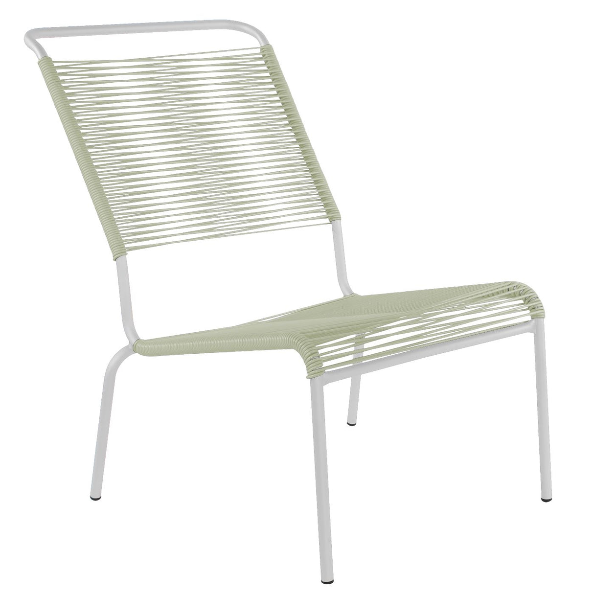 Schaffner Säntis Chaise basse haut dossier Spaghetti Blanc 90 Vert pastel 64