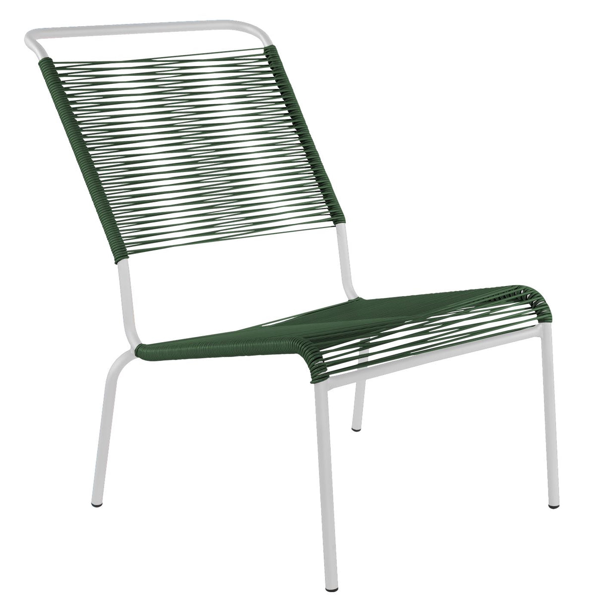 Schaffner Säntis Chaise basse haut dossier Spaghetti Blanc 90 Vert Sapin 66