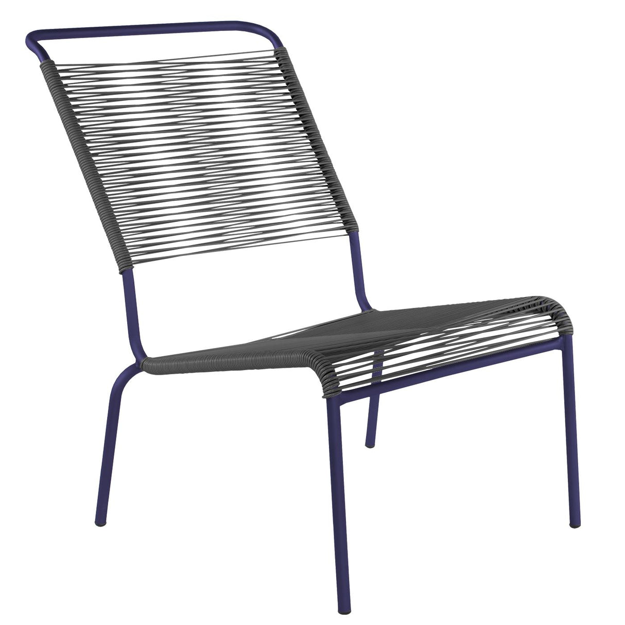 Schaffner Säntis Chaise basse haut dossier Spaghetti Bleu 53 Anthracite 77