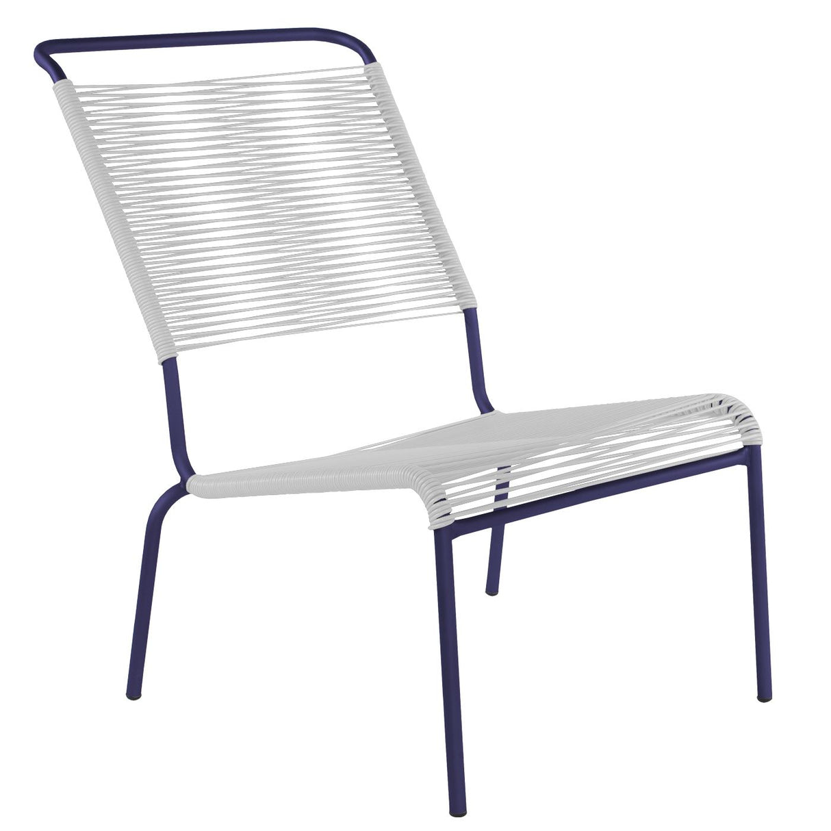 Schaffner Säntis Chaise basse haut dossier Spaghetti Bleu 53 Blanc 90