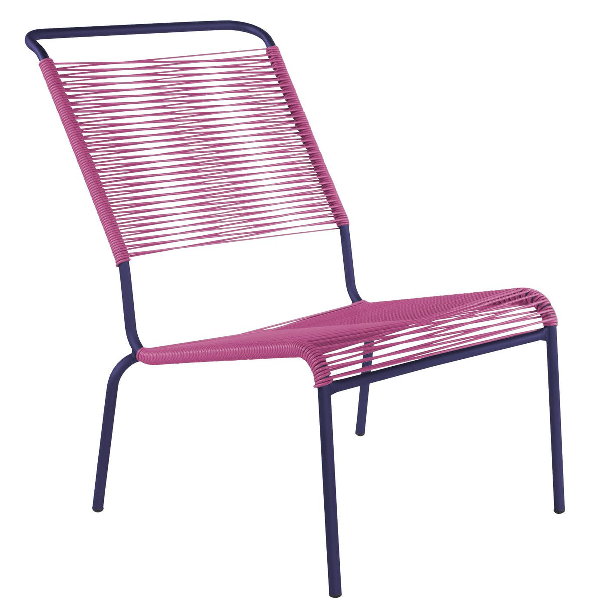 Schaffner Säntis Chaise basse haut dossier Spaghetti Bleu 53 Rose 41