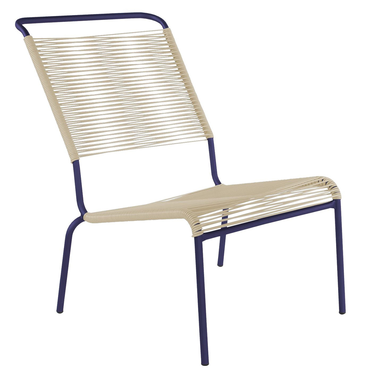 Schaffner Säntis Chaise basse haut dossier Spaghetti Bleu 53 Sable pastel 15
