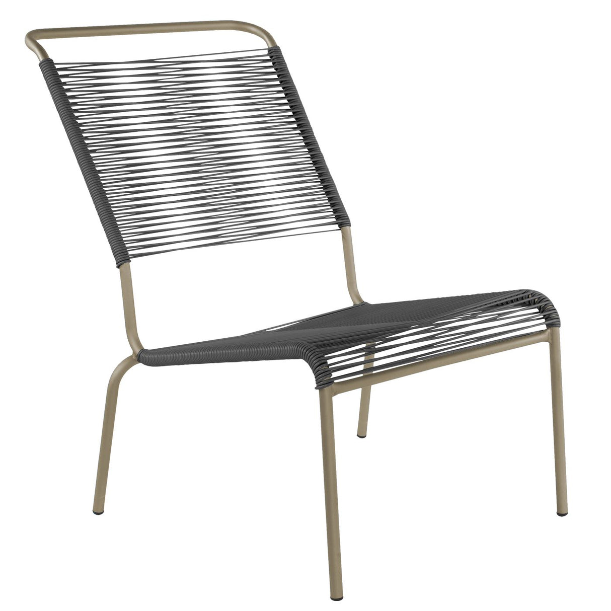 Schaffner Säntis Chaise basse haut dossier Spaghetti Champagne 85 Anthracite 77