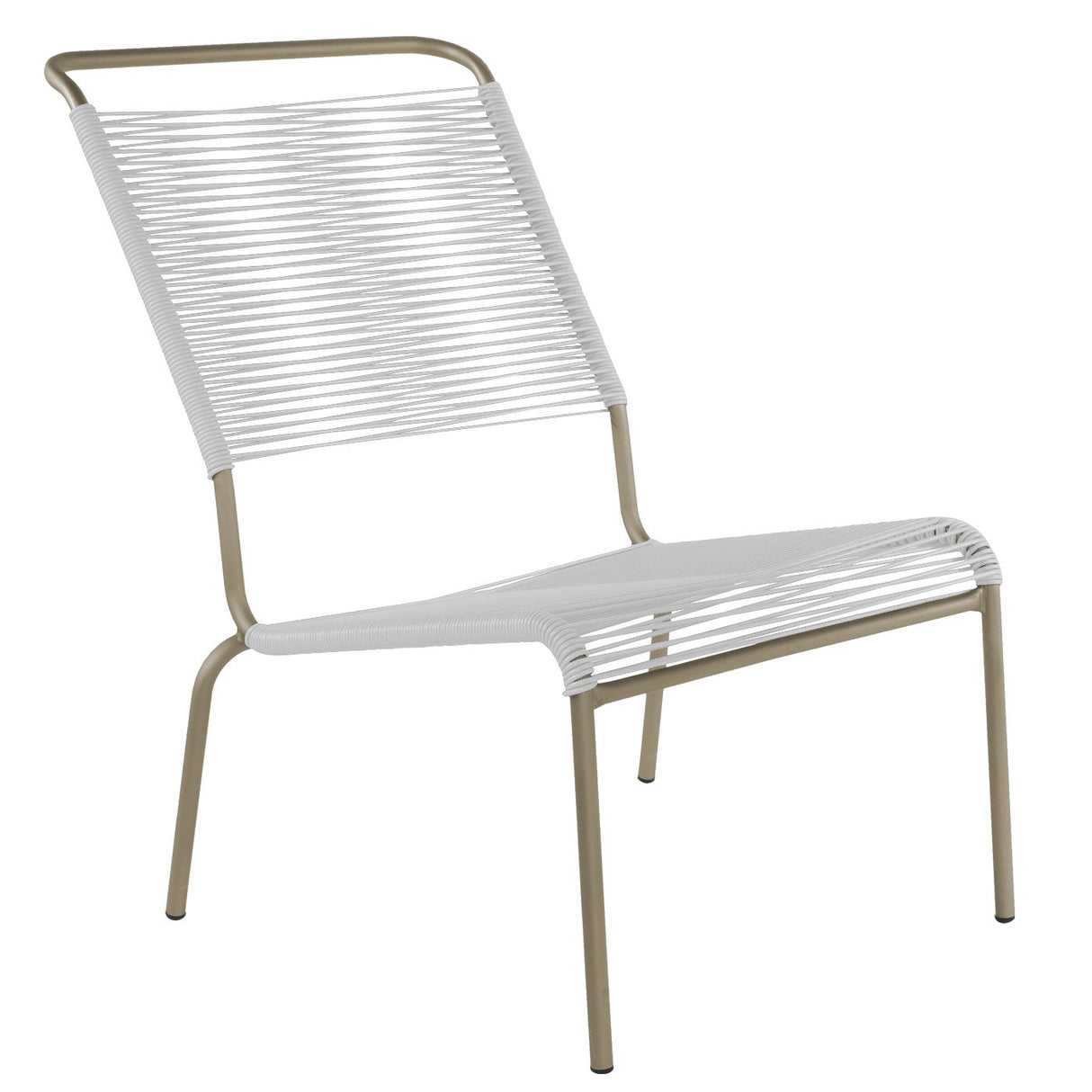 Schaffner Säntis Chaise basse haut dossier Spaghetti Champagne 85 Blanc 90