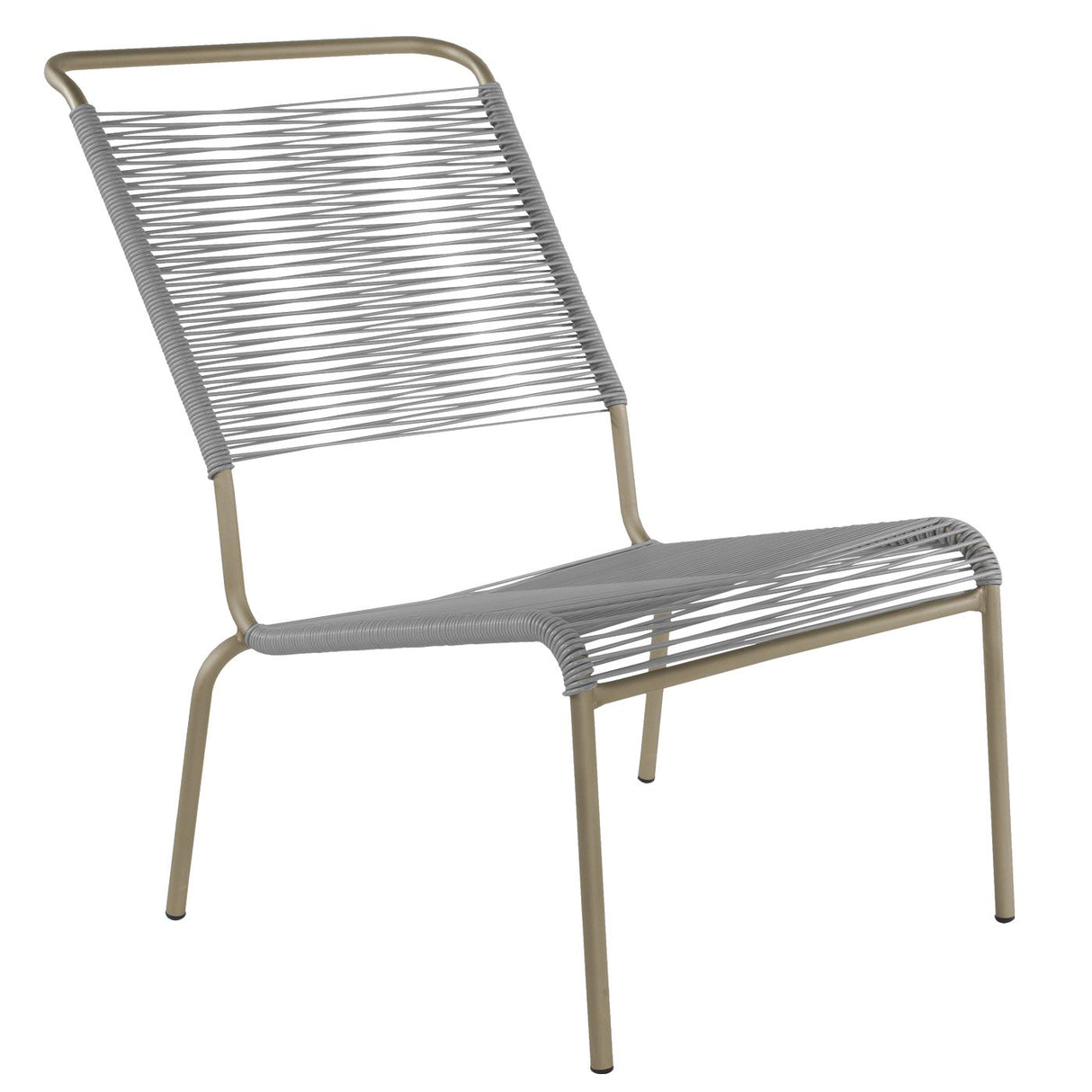 Schaffner Säntis Chaise basse haut dossier Spaghetti Champagne 85 Gris Argent 78